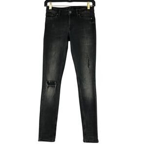 ALLSAINTS All Saints Women Size 25 Jeans Mast Damaged Pants Skinny Stretch Black